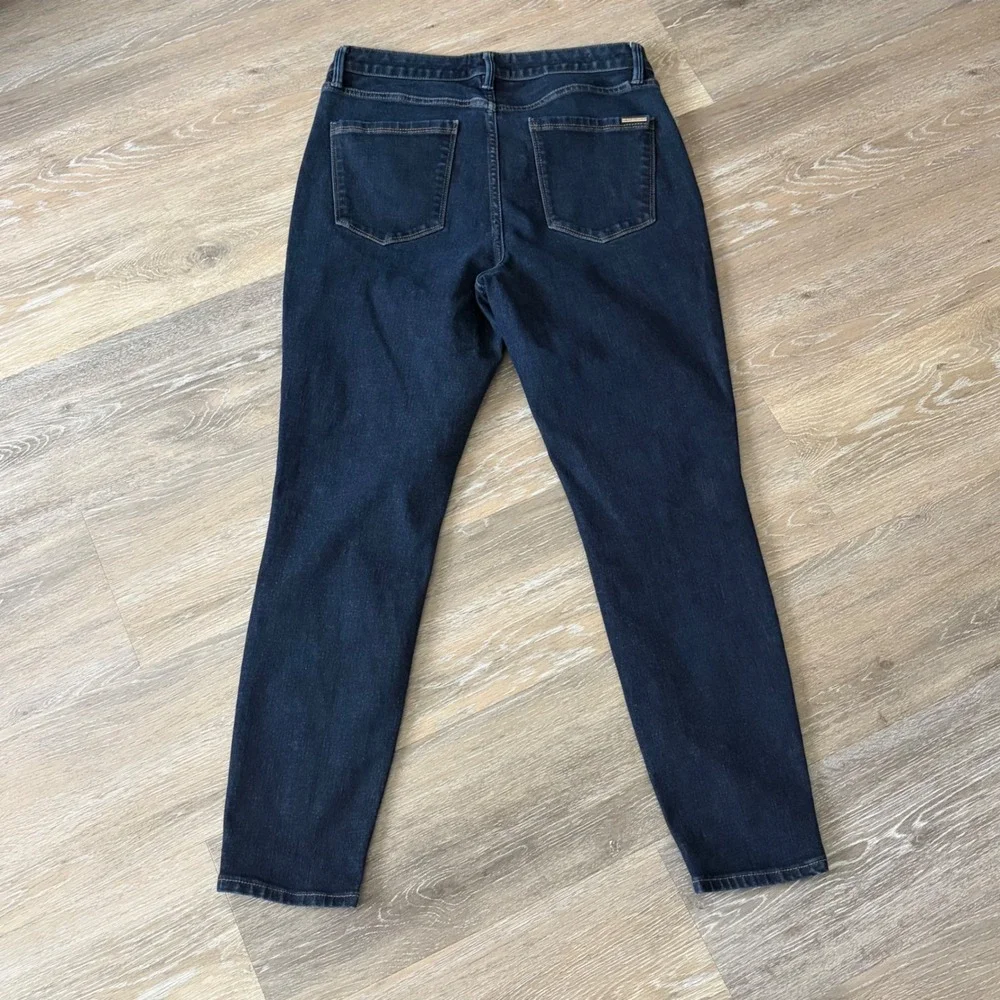 White House Black Market High Rise Skinny Ankle Sculpt Jeans Indigo Blue Size 10